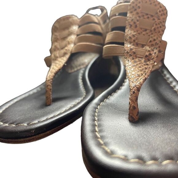 Donald J. Pliner SIGNED Deena Wedge Sandals Size 7 EUC AUTOGRAPHED - Picture 8 of 16